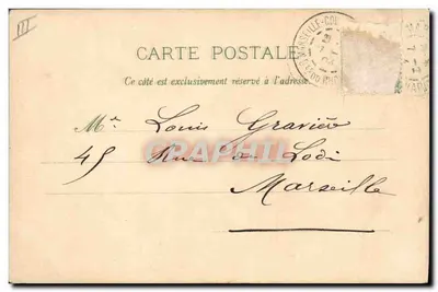 Bilhete postal antigo Fantasia O idioma das Flores — Verso