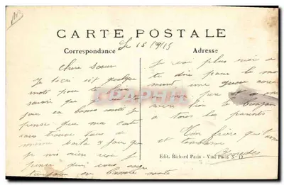 Montreux-Vieux — Visita do Sr. Briand, Ministro da Defesa Nacional, à Armée d'Aisace — A. R. n°177 — Verso
