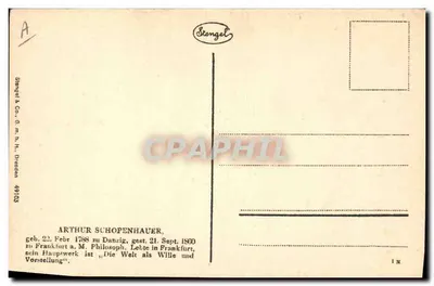 Arthur Schopenhauer — retrato gravado — Stengel & Co. n° 49103 — Verso
