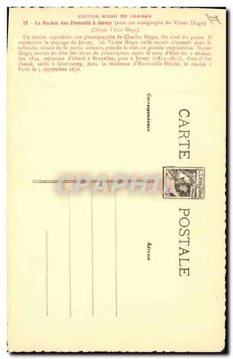 De Rocher des Proscrits — Jersey — V. H. — Achterkant
