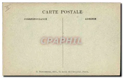 Casa de Victor Hugo, Place des Vosges — O Village sob a luz da lua (desenho de Victor Hugo) — G. Bouchet, 72, boulevard de l'Hôpital, Paris — Verso