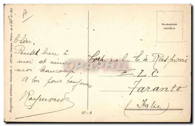 Mulher com guarda-chuva decorado com rosas — A. Zandringo — Editor italiano — Verso