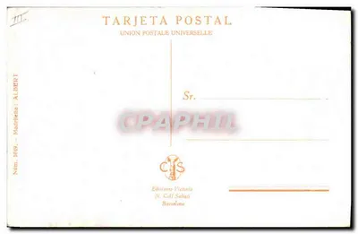 Jovem mulher com leque — Editor N. Coll Salieti, N° 1449 — Verso