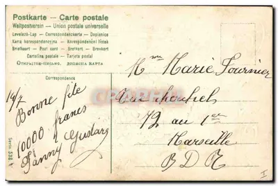 Bouquet de violettes — Szczerona przyjaźń — Karta pocztowa seria 538 — Rewers