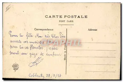 Fiori e farfalle — Cartolina decorata — Made in France — Verso