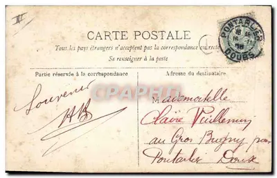 Mulher em uma grande letra C — decoração de paisagem — René Willaert, Paris, n° 1358 — Verso