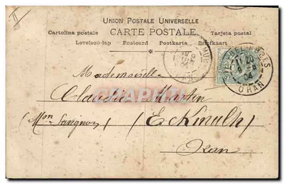 Dançarina em um cenário floral — souvenir de J. d'Alber, junho 1904 — editor P. Rauchlauger, Paris, n° 87714 — Verso