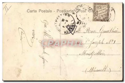 Mulher em vestido vermelho sentada em um tronco de árvore — cena de rio — editor A. La Folie, n°4905 — Verso