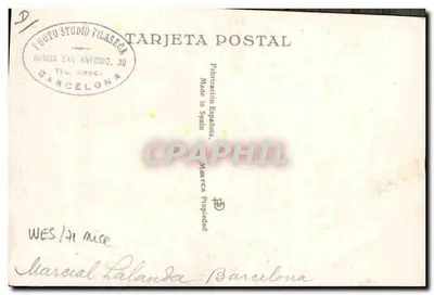 Тореро в костюме де луцес — студия Vilaseca — № 61 — Оборотная сторона