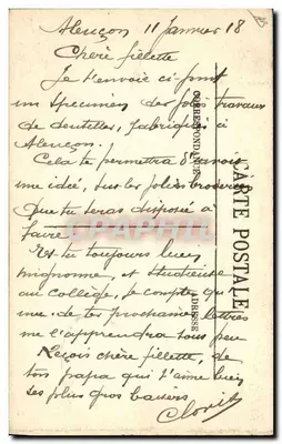 Point d'Alergon — Muestra de encaje — Editor no visible — Reverso