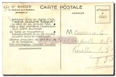 La Couture all'Electricità — Pubblicità per la macchina Singer 15K71-40 — Editore F. Monne — Verso