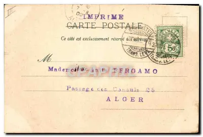 Bilhete postal antigo Fantasia Linguagem dos Flores — Verso