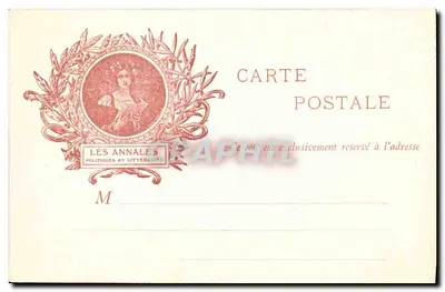 Melchior de Vogüé — Portret w biurze — Wydawca: Les Annales Politiques et Littéraires — Rewers