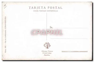 Kobieta w szlafroku z ozdobami — Chantecler — Wydawnictwo Victoria N. Coll Saliteli, Barcelona, nr 365 — Rewers