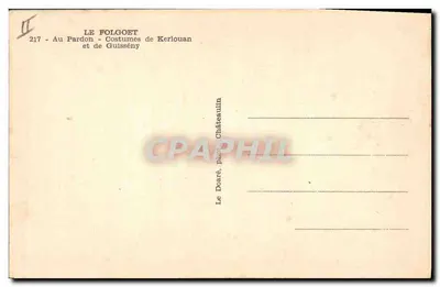 Folgoet — Trajes de Kerlouan e Guissény — Le Doaré, foto Châteaulin — Verso