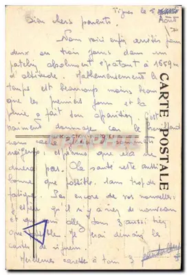 Alpiniste sur un sommet — illustration humoristique — J.C. Morlat — Verso