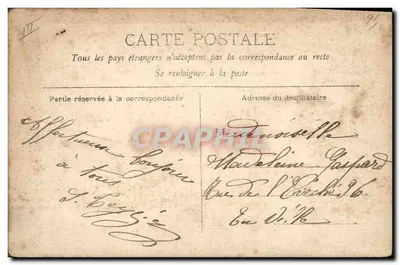 Mulher com guarda-chuva rosa — decoração de rosas amarelas — editor Reutlinger, Paris, n° 941 — Verso