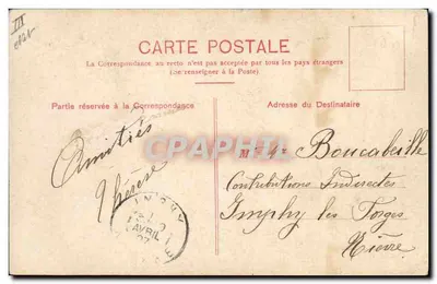 Stara pocztówka Fantaisie Femme Lettres Lettre I — Rewers