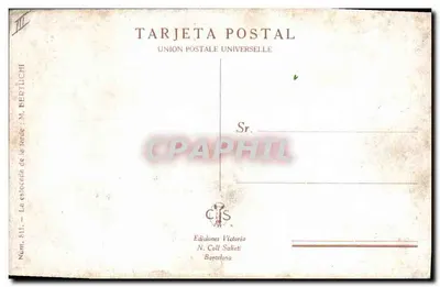 Torero e touro em uma arena — Edições Victoria N. Coll Saltet, Barcelona — N° 511 — Verso