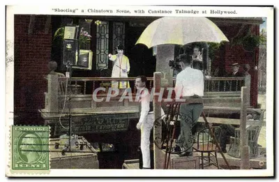 Cảnh khu Chinatown — quay phim "East is West" — California Postcard Co. số 26631N