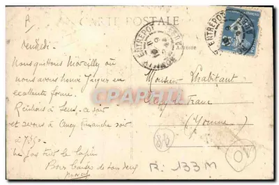 Bilhete postal antigo Eden Cinema Rue Gambetta Romilly sur Seine — Verso