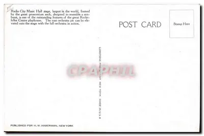 Radio City Music Hall — Rockefeller Center, New York — LUMITONE PHOTO PRINT — Verso