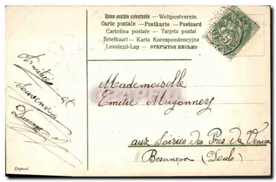 Trevo e brasão — carta postal — editor não visível — Verso