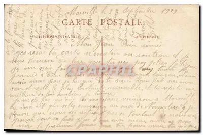 Casal apaixonado — decoração de margaridas — Le Normand Phot. n°154, éd. Bidou — Verso