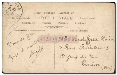 Mulher em uma carta estilizada — Plaustinger, Paris — n°1398 — Verso