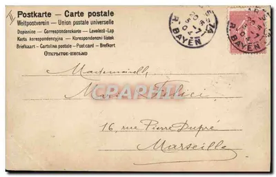 Deux jeunes femmes et deux enfants dans un cadre végétal — Affectionnés bonjour à tous — éditeur 'N. L. G.' n° 195 — Verso