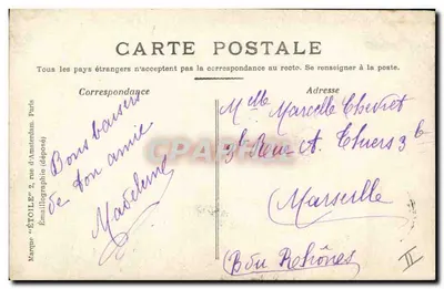 M — Mulher e criança diante de uma carta decorada com flores — Stebbing Phot. — Verso