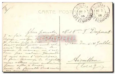 Aiguillon — Vista do castelo — Editor A. Astoroca, n° 4910 — Verso