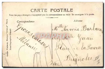 Dois crianças diante de uma grande letra N decorada — Stebbing Phot. — Verso