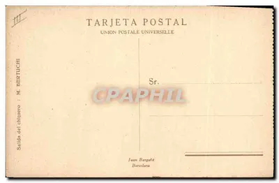 Wyjście byka — Karta pocztowa Union Postale Universelle — Juan Barguñà, Barcelona — Rewers