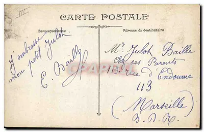 Soldados franceses com metralhadora — L.V.C. — República Francesa — Verso