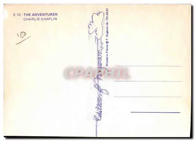 Charlie Chaplin — The Adventurer — Mutual Chaplin Specials, edição F. Nugeron — Verso