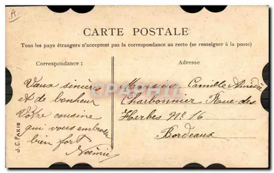 Buon Anno — Due colombi e corona di rose — J.C. Paris — Verso