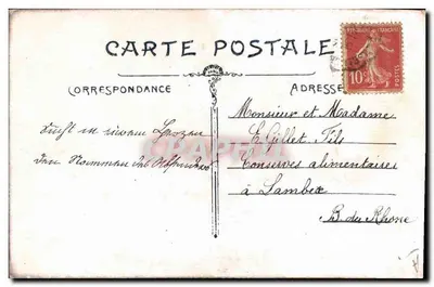 Flores e peixe — Carta postal francesa — editor desconhecido — Verso