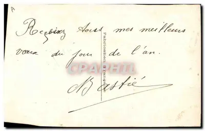 Carta de vœux bordada — Boa Ano — Fabricação Francesa — Verso