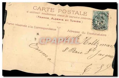 Pomba e anjo — Desejos de boa ano — Carta postal francesa — Verso