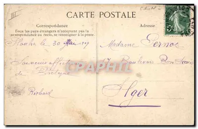 Paimpolaise czekająca na żołnierza Islandzkiego — KOSTYMY BRETOŃSKIE — Wydawca E.P.D. nr 127 — Rewers