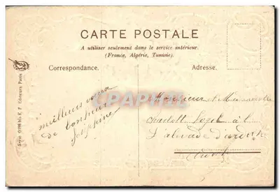 Flores y mariposa — Feliz año nuevo — K. F. Éditeurs Paris, serie 0198 — Reverso