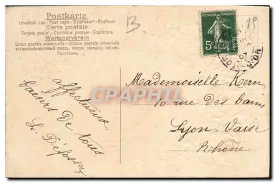 Houx e bagas — Felicitações de Natal — Carta postal universal — Verso