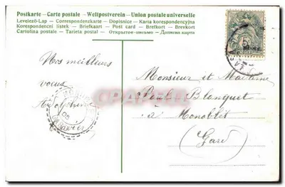 Reu teu seuse année — cartão postal decorado com rosas — editor não visível — Verso