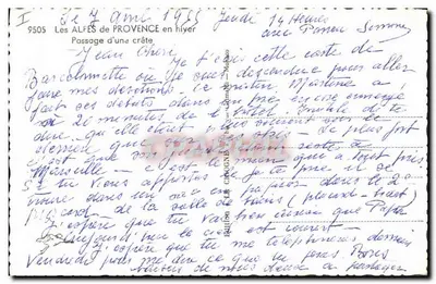 Esqui alpino — Passagem de uma crista — As Alpilles da Provença — Edição de CROGENE — Verso