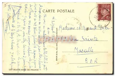 Au Grépon - Spadek Wielkiego Strażnika — Massif du Mont-Blanc — wydawca Braun & Cie, Imp. Dornach, nr 13522 — Rewers