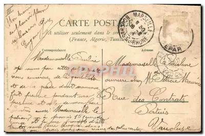 Bilhete postal antigo Fantasia O idioma das Flores — Verso