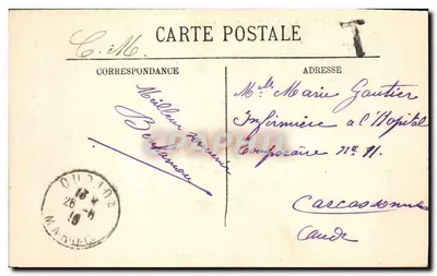 Studie van dadelpalmen in een saharaoase — Collectie Ideale P. S. n°55 — Achterkant