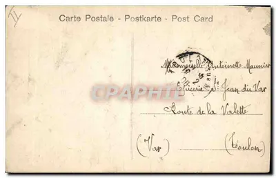 Femme dans un tronc d'arbre — scène bucolique avec canard et enfant — éditeur '4913' imprimé en bas — Verso