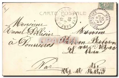 Kobieta i chłopiec z gęsią — List do Pana Raoula D'Ellisiera — Stacja Carpentras, 4 sierpnia 1905 — Rewers